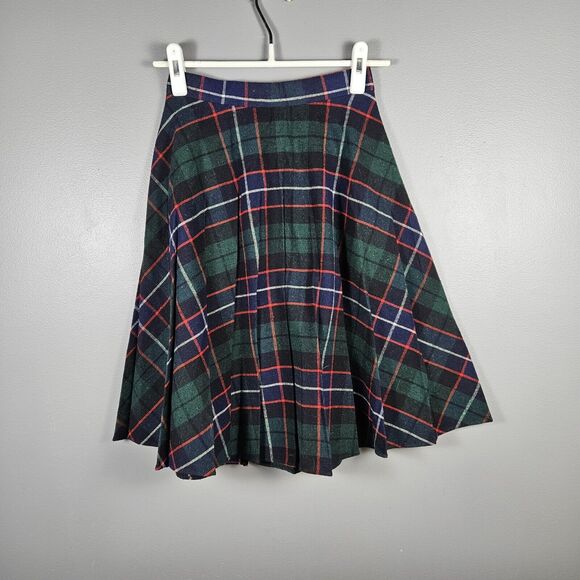 Russ Other - Russ Vtg Tartan Skirt Knee Length ILGWU Blue Green Girl Sizes 14 Waist 24 USA